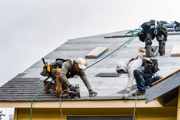 Professional Gutter Installation technician working in Mediapolis, IA